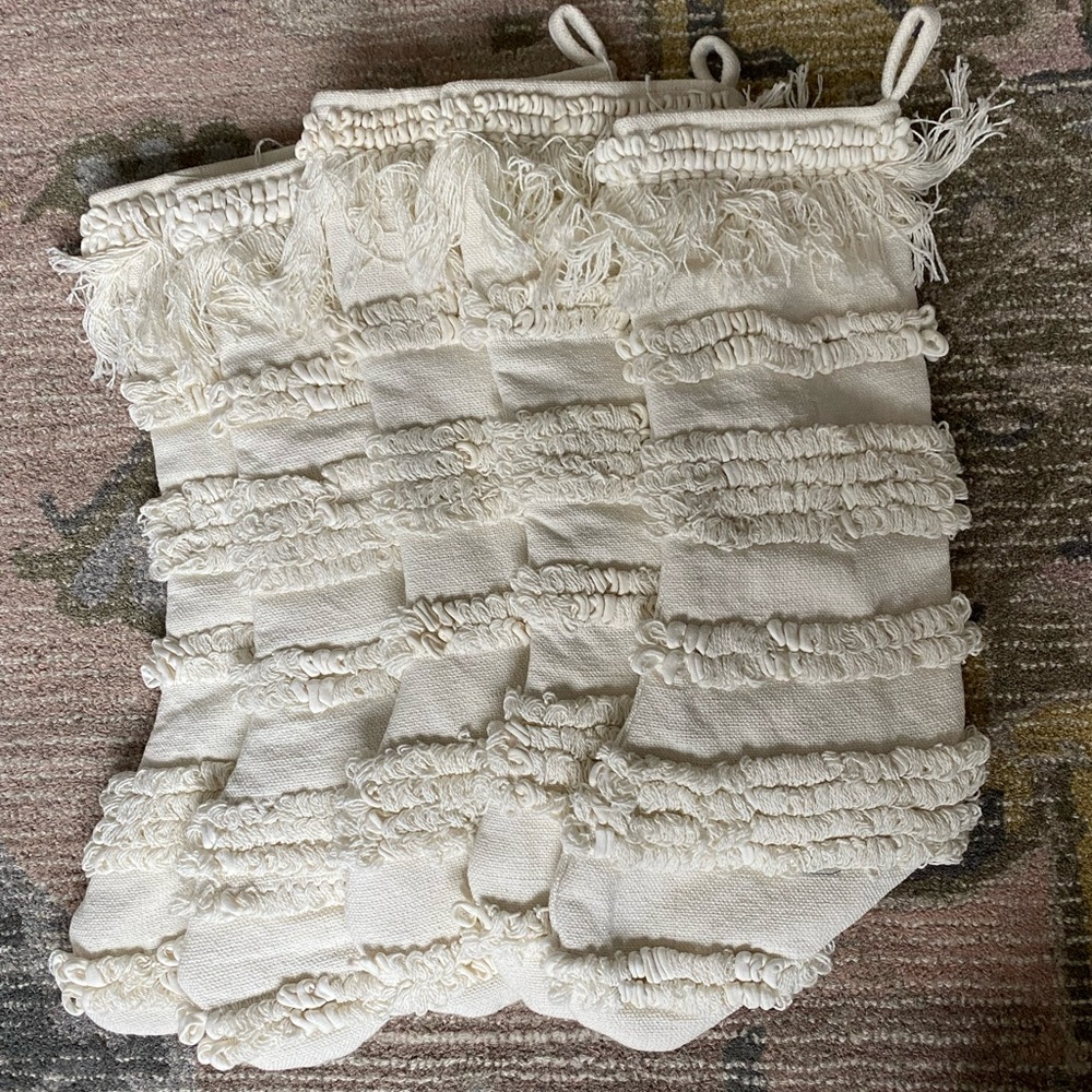 5 EUC Anthropologie Tufted Stripe Stockings